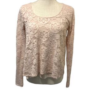 Hollister pink Lace top